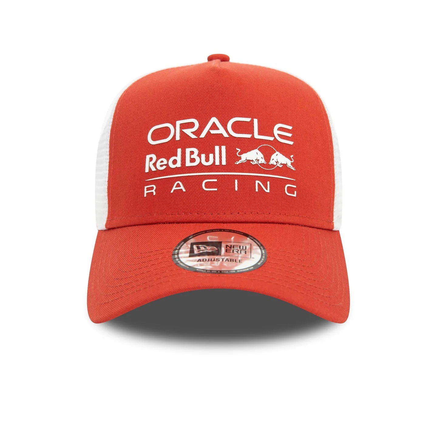 Oracle Red Bull Racing Hat - Formula 1 Seasonal 2-Tone Rust White 9Forty A-Frame Trucker Snapback Cap - New Era